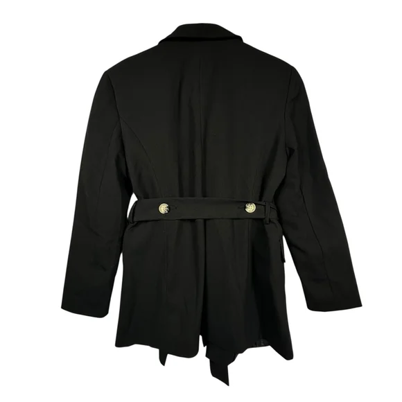 Topshop Womens Black Belted Blazer Size 8 - Picture 3 of 7